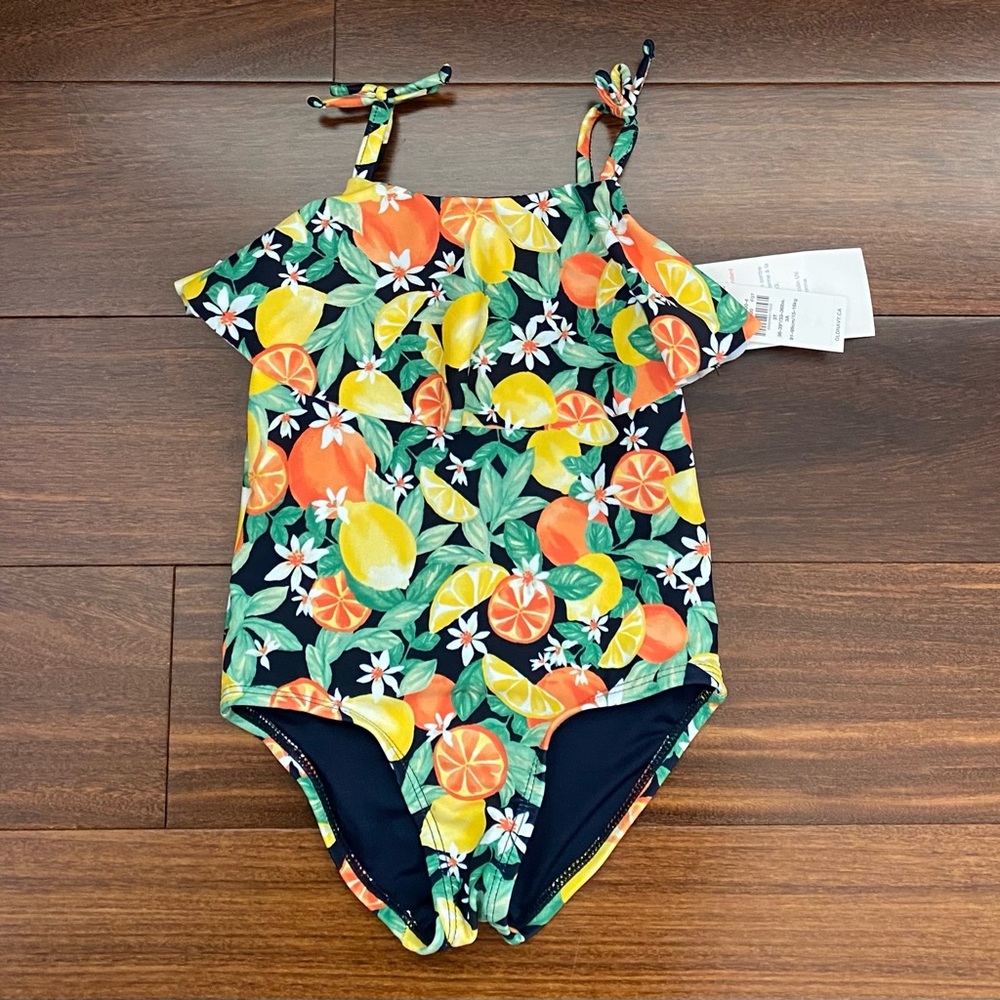 BNWT Old Navy Swimsuit with Citrus Fruit and Flower Print